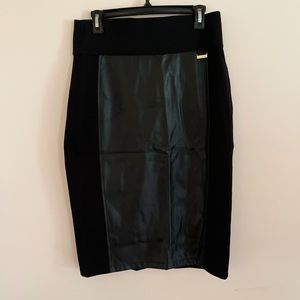 Calvin Klein Faux Leather Panel Skirt